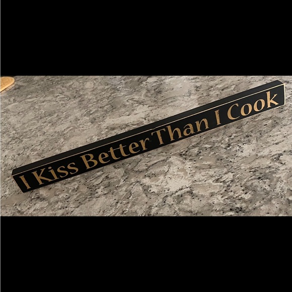 LIKE NEW “I Kiss Better Than I Cook” wooden kitchen decor - Picture 4 of 8